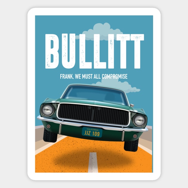 Bullitt - Alternative Movie Poster Magnet by MoviePosterBoy